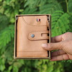 Brown Color KAVI,s Sort Leather Wallet Gift For Men (Model Brown 102)