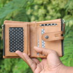 Brown Color KAVI,s Sort Leather Wallet Gift For Men (Model Brown 102)