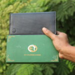 Genuine Leather Double  Mobile Long Wallet(Black)D02